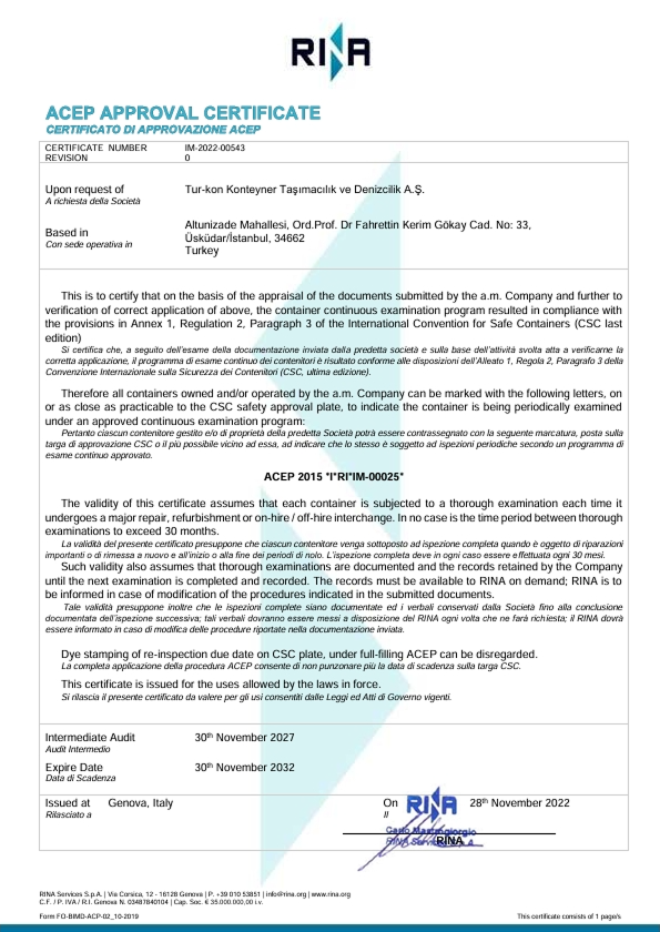  A.C.E.P Authorization Certificate